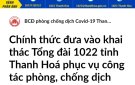 BCĐ phòng chống dịch Covid-19 Thanh Hóa Chính thức đưa vào khai thác đài 1022 tỉnh Thanh Hoá phục vụ công tác phòng, chống dịch COVID-19